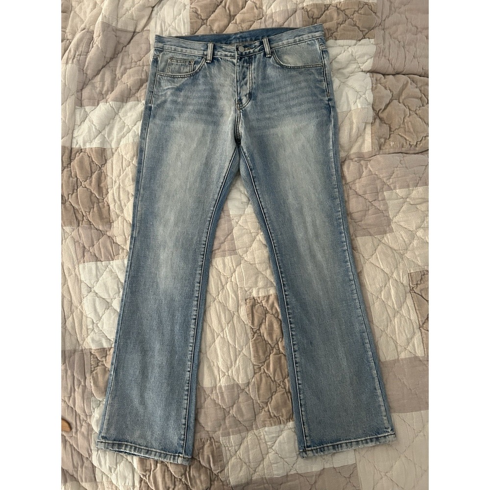 Men's Mnml Baggy Fit Wide Leg Denim Jeans 33x34